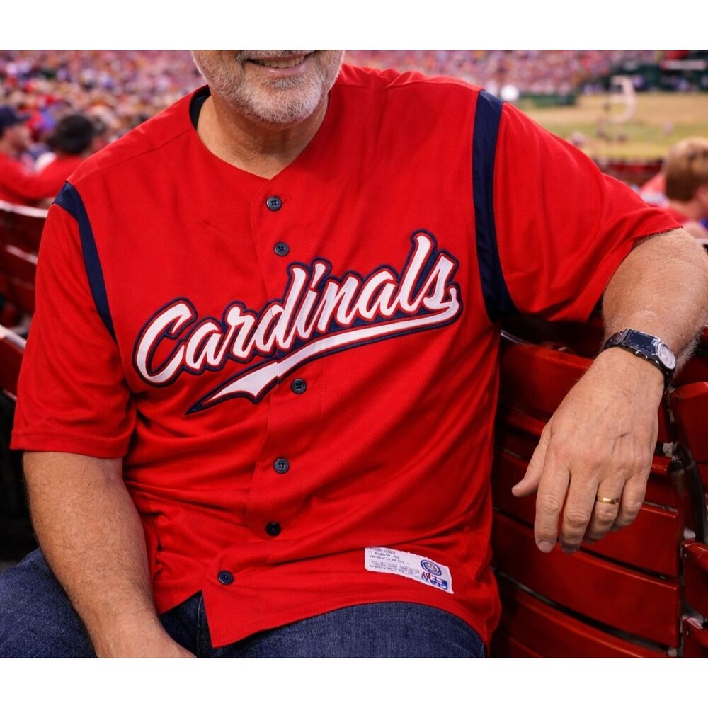 MLB St. Louis Cardinals Embroidered Game Shirt Vintage 90s Red Medium Mens